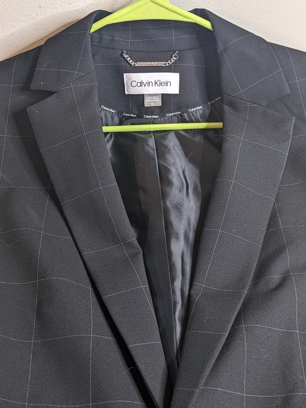 Calvin Klein Women's Open Front Blazer Size 10 Black Business Professional New